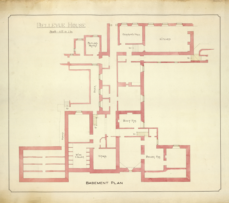 Bellevue House Basement Plan 800 Wexford County Archive